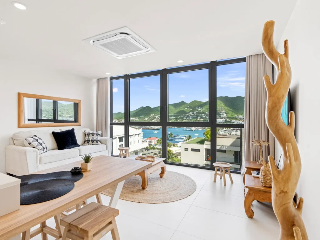 B225 Incroyable vue lagon 2 location vacances The Hills Residence Sint Maarten